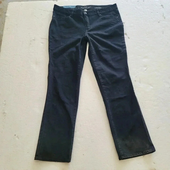 NWT Sonoma Women's Size 16 Black Denim Mid Rise Straight JeansP3 - Picture 1 of 9
